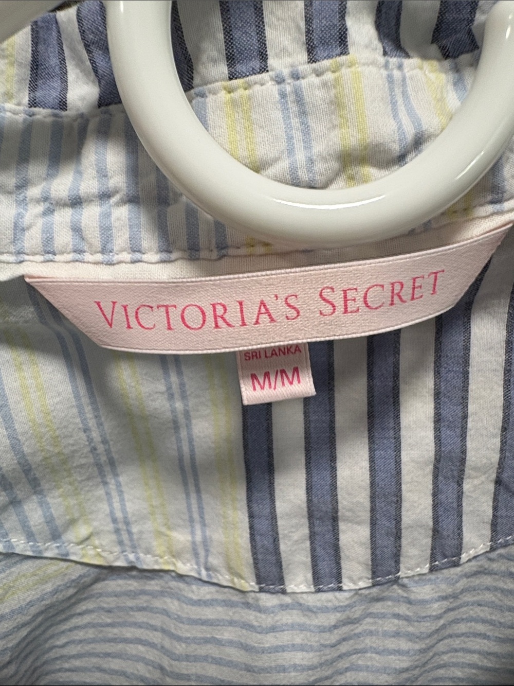 Victoria's Secret Blue and Yellow Striped Cotton Pajama Set - Picture 2 of 8